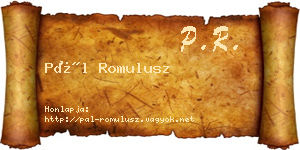 Pál Romulusz névjegykártya
